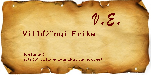 Villányi Erika névjegykártya